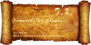 Temesvári Kinga névjegykártya