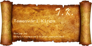Temesvári Kinga névjegykártya